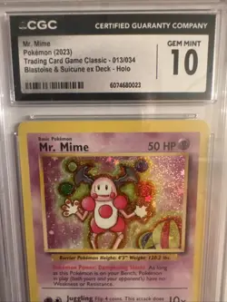 Pokemon TCG Mr. Mime Holo Rare Card 013/034 Classic Collection CGC 10 Gem Mint - Image 2