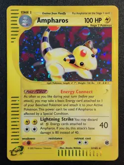 Ampharos 2/165 | Pokemon TCG | Expedition | Holo Rare | NM | Holo Bleed - Image 1