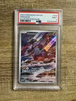 POKEMON PAR EN PARADOX RIFT ILLUSTRATION RARE 199/182 GROUDON PSA 9 CARD ENGLISH - Image 1