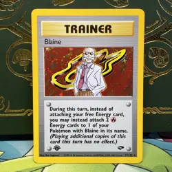 Blaine - 17/132 - Pokemon Gym Challenge 1st Edition Holo Rare Card WOTC NM - Image 1