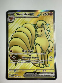 Pokemon TCG Scarlet & Violet 151 Ninetales ex 186/165 Ultra Rare Full Art Card - Image 1