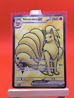Ninetales ex 186/165 Scarlet & Violet 151 Ultra Rare Full Art Pokemon Card * New - Image 2