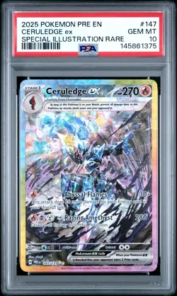 2025 POKEMON PRISMATIC EVOLUTIONS SPECIAL ILLUSTRATION RARE CERULEDGE EX PSA 10 - Image 1