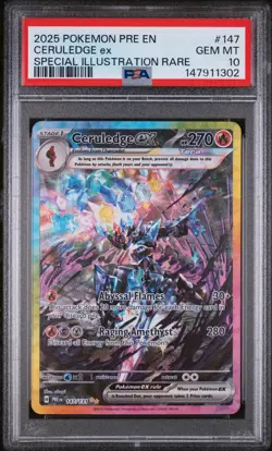 Pokemon Ceruledge ex 147/131 Sv: Prismatic Evolutions Holo PSA 10 GEM MT - Image 1