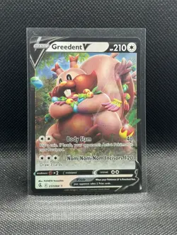 2021 Pokemon Greedent V 217/264 Fusion Strike Sword & Shield ULTRA RARE - Image 1