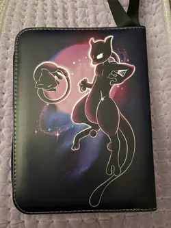 Black Binder, Mewtwo Premium 4-Pocket Holder, Binder for Pokemon Cards - Image 1