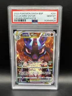 Pokemon TCG Crown Zenith ETB #SWSH291 Lucario VSTAR Promo PSA 10 GEM MT - Image 1