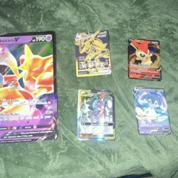 Pokemon TCG Card Lot Alakazam V, Rayquaza VMAX, Victini V, Indeedee V, GX - Image 2