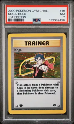 2000 POKEMON GYM CHALLENGE 1ST ED #19 KOGA-HOLO PSA 7 - Image 1