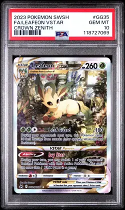 2023 Pokemon Crown Zenith Leafeon VSTAR #GG35/GG70 PSA 10 - Image 1