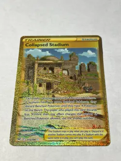 Pokemon TCG Collapsed Stadium 215/196 Lost Origin Holo Secret Rare NM - Image 1