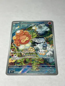Pokemon TCG Castform Sunny Form 195/191 Surging Sparks Holo Illustration Rare NM - Image 1
