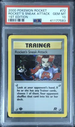 *MISLABELED* 2000 POKEMON ROCKET 1ST ED #16 ROCKET'S SNEAK ATTACK HOLO PSA 10 - Image 1