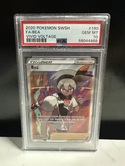 2020 POKEMON SWORD & SHIELD VIVID VOLTAGE #180 FULL ART/BEA PSA 10 - Image 1
