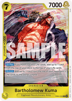 Bartholomew Kuma EB04-054 Foil NM One Piece TCG Rare Card - Image 1