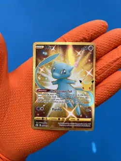 Pokemon Gold Mew Holo 025/025 25th Celebrations Pokemon TCG NM - Image 1