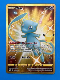 Pokemon Gold Mew Holo 025/025 25th Celebrations Pokemon TCG NM - Image 3