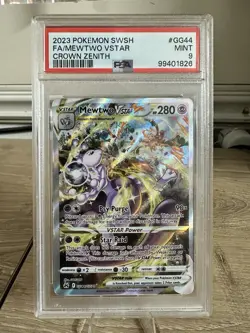 Pokemon Mewtwo VSTAR GG44/GG70 Full Art Crown Zenith Card PSA 9 - Image 1