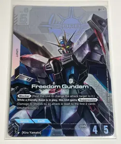Bandai Gundam Card GCG ST09-004 LR+ Freedom Gundam Destiny Ignition Promo - Image 1