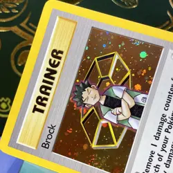 Pokemon Card - Gym Heroes 15/132 - BROCK (holo foil) SWIRL **1st Edition** NM - Image 4