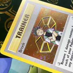 Pokemon Card - Gym Heroes 15/132 - BROCK (holo foil) SWIRL **1st Edition** NM - Image 5