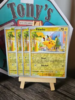 4 X Pikachu (Reverse Foil) - 018/091 - Common - Sc & Vi: Paldean Fates - Pokemon - Image 2