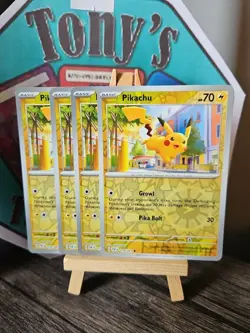 4 X Pikachu (Reverse Foil) - 018/091 - Common - Sc & Vi: Paldean Fates - Pokemon - Image 3
