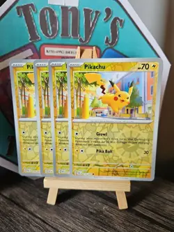 4 X Pikachu (Reverse Foil) - 018/091 - Common - Sc & Vi: Paldean Fates - Pokemon - Image 4