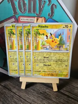 4 X Pikachu (Reverse Foil) - 018/091 - Common - Sc & Vi: Paldean Fates - Pokemon - Image 5