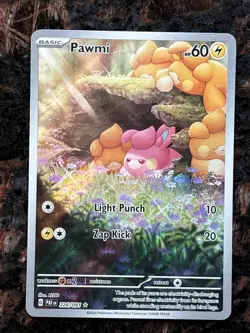 Pokemon TCG Pawmi Scarlet & Violet Paldean Fates 226/091 Holo Illustration Rare - Image 1