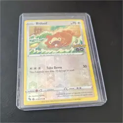 Pokemon TCG Bidoof Pokemon GO 059/078 Reverse Holo Peelable Ditto 70 HP Komiya - Image 1