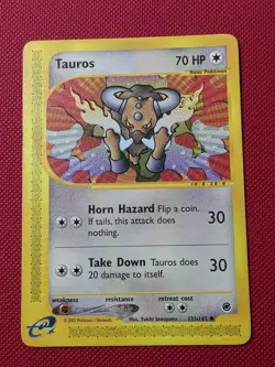Pokemon TCG Tauros Expedition Base Set 133/165 Non-Holo - Image 1