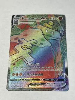 Pokemon TCG Stonjourner VMAX Sword & Shield Base Set 205/202 Holo Secret Rare NM - Image 1