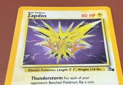 POKEMON TCG ZAPDOS 15/62 RARE HOLO FOSSIL SET EX/NEAR MINT PACK TO FOLDER - Image 3