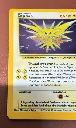 POKEMON TCG ZAPDOS 15/62 RARE HOLO FOSSIL SET EX/NEAR MINT PACK TO FOLDER - Image 4
