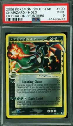 2006 POKEMON EX DRAGON FRONTIERS #100 CHARIZARD-HOLO GOLD STAR PSA MINT 9 - Image 1