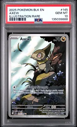 2025 POKEMON BLK EN-BLACK BOLT ILLUSTRATION RARE #145 AXEW PSA 10 - Image 1