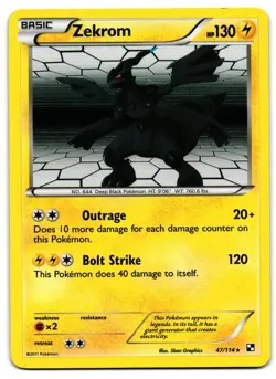 Zekrom 47/114 - Holo Rare Black & White Pokemon TCG 2011 - NM Card - Image 1
