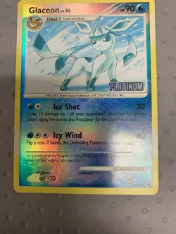 Pokemon Glaceon 20/100 Platinum Stamped Reverse Holo Rare Card ((MP)) - Image 3
