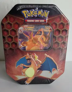Pokemon TCG Charizard GX Hidden Fates Tin Factory Sealed. - Image 1