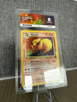 Flareon 3/64 Holo Rare Unlimited Jungle Pokemon TCG WOTC 1999 ACE Graded 8 - Image 3