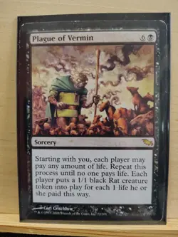 1x Plague of Vermin - MP - Shadowmoor - MTG Magic Moderately Played Rat - Image 1