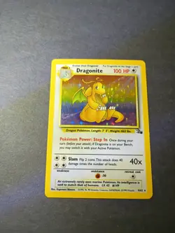 1999 Pokemon Fossil Dragonite Holo 4/62 HP Vintage WOTC LP.. - Image 1