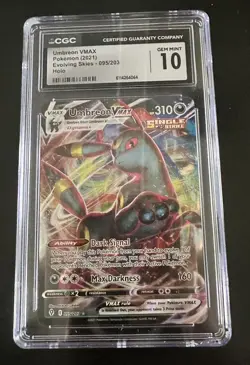 2021 Pokemon Evolving Skies Umbreon VMAX 095/203 Holo CGC 10 GEM MINT - Image 1