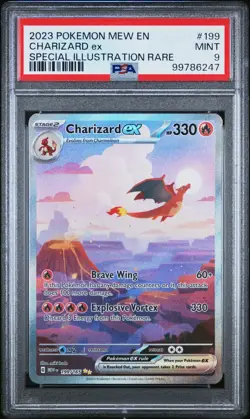 2023 POKEMON MEW EN-151 SPECIAL ILLUSTRATION RARE #199 CHARIZARD EX PSA 9 - Image 1