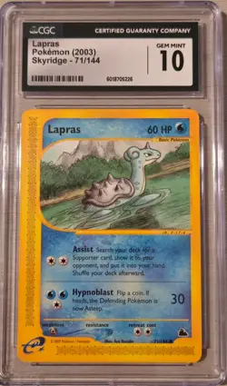 CGC 10 Lapras 2003 Pokemon Skyridge E-Series Vintage - Image 1
