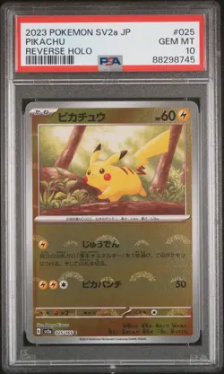 2023 POKEMON JPN SV2A-POKEMON 151 REVERSE HOLO #025 PIKACHU PSA 10 - Image 1