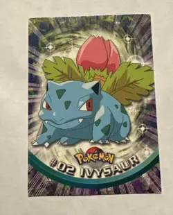 1999 Topps Pokemon Series 1 TV Animation IVYSAUR #02 Black Label EX - Image 1