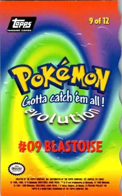 1999 Pokemon Topps #09 Blastoise Movie Cut LP (SKU 1-5) - Image 2
