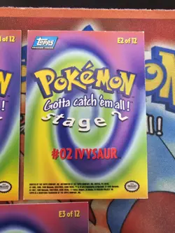 1999 TOPPS POKEMON THE FIRST MOVIE STAGE 1,2,3 VENUSAUR IVYSAUR BULBASAUR LP-NM - Image 4